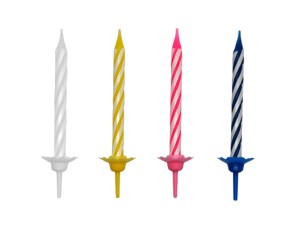 Fødselsdagskagelys, 24 stk., blandede farger