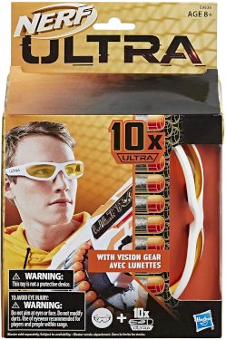 Nerf, Ultra Vision Gear, 10 pile og briller