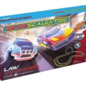 Micro Scalextric Law Enforcer, bilbane m/ 2 biler, lysnet