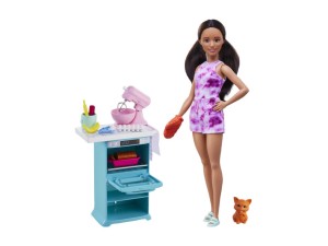 Barbie, dukke m/ ovn og bagetilbehør