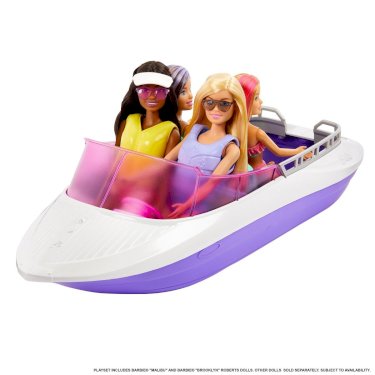 Barbie, speedbåd m/ 2 dukker