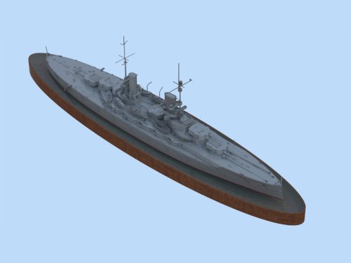 ICM, “Groβer Kurfürst”, WWI German Battleship (full hull & waterline), 1:700