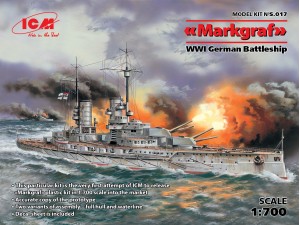 ICM, "Markgraf", WWI German Battleship (full hull & waterline), 1:700