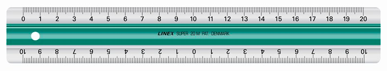 Linex Super Series, lineal, grønn, 30 cm