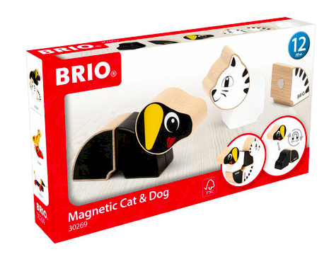 Brio, magnetisk gravhund og katt