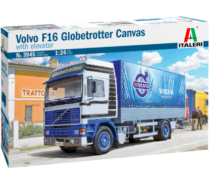 Italeri, Volvo F16 Globetrotter Canvas w/ elevator, 1:24