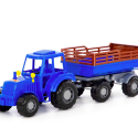 Polesie, traktor m/ tipphenger, blå, 57 cm