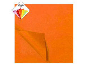 Silkepapir, orange, 50 x 70 cm, 25 ark